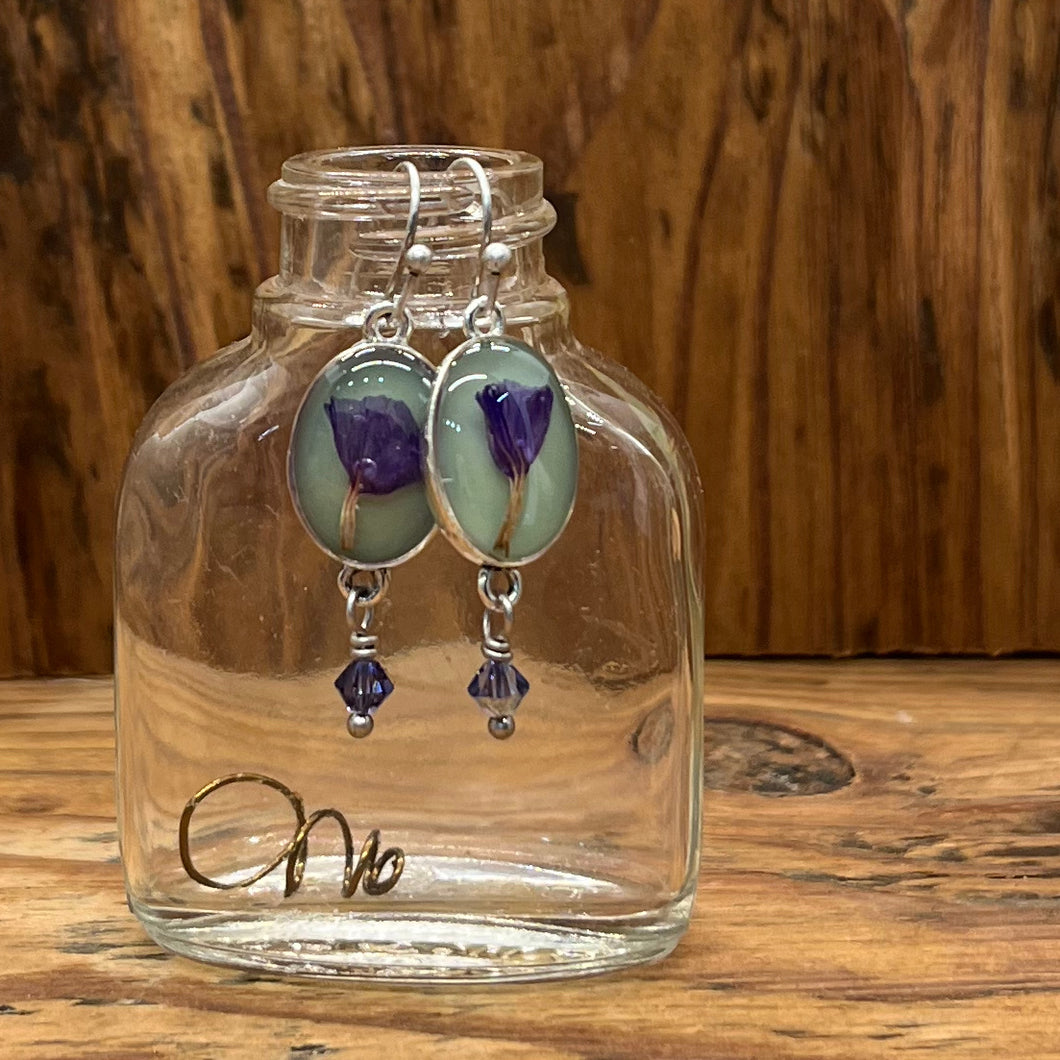 Stattice Earrings with Crystal Dangles
