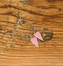 Load image into Gallery viewer, Dangle Heart Earrings in Antique Silver

