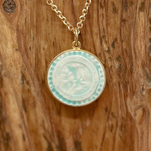Load image into Gallery viewer, Long Grande Vintage Button Impression Necklace
