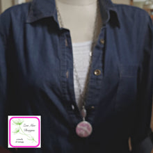 Load image into Gallery viewer, Grande Clay Impression Beekeepers Necklace in Pink
