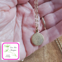 Load image into Gallery viewer, Antique Gold Mini Glitter Necklace back side.
