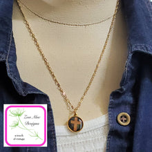 Load image into Gallery viewer, Mini Botanical Necklace with Encased Birch Bark Cross
