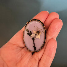 Load image into Gallery viewer, Cherry Blossom on Lavender Convertible Brooch Pin
