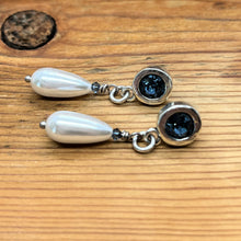 Load image into Gallery viewer, Crystal and Pearl Dangle Earrings
