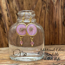 Load image into Gallery viewer, Queen Anne&#39;s Lace Earrings with Crystal Dangles
