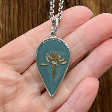 Load image into Gallery viewer, Long Grande Inverted Teardrop Necklace with Wildflowers
