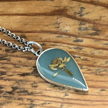 Load image into Gallery viewer, Long Grande Inverted Teardrop Necklace with Wildflowers

