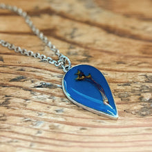 Load image into Gallery viewer, Long Grande Inverted Teardrop Necklace with Maple Whirligigs
