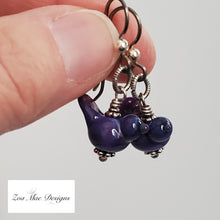Load image into Gallery viewer, Purple Bird Earrings
