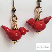 Load image into Gallery viewer, Red Bird Earrings
