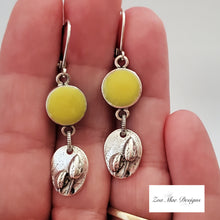 Load image into Gallery viewer, Sweet Pea Charm Earrings in yellow.
