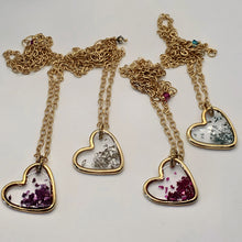 Load image into Gallery viewer, Glitter Heart Necklace in Antique Gold
