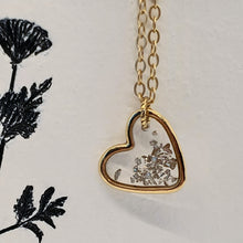 Load image into Gallery viewer, Glitter Heart Necklace in Antique Gold
