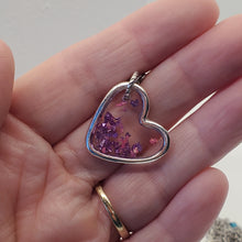 Load image into Gallery viewer, Glitter Heart Necklace in Antique Silver
