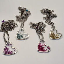 Load image into Gallery viewer, Glitter Heart Necklace in Antique Silver
