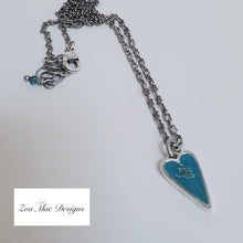 Load image into Gallery viewer, Heart Queen Anne&#39;s Lace Necklace in AS with Turquoise
