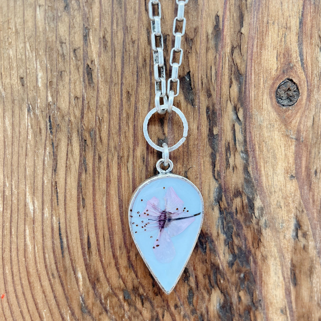 Inverted Teardrop Cherry Blossom Necklace