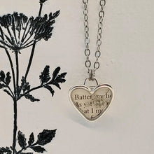Load image into Gallery viewer, Poetry Heart Necklace in Antique Silver
