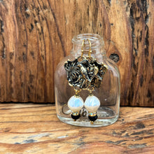 Load image into Gallery viewer, Bird and Pearl Earrings
