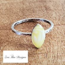 Load image into Gallery viewer, Yellow Floral Stacking Ring size 7.
