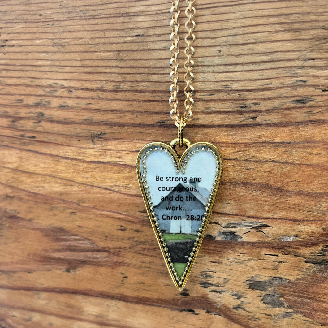 Grande Heart Scripture Necklace