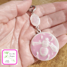 Load image into Gallery viewer, Grande Clay Impression Beekeepers Necklace in Pink
