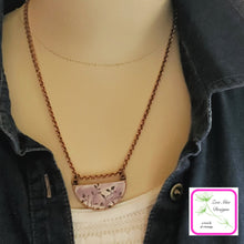 Load image into Gallery viewer, Stamped Clay Vine Half-Moon Necklace
