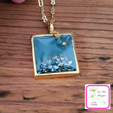 Load image into Gallery viewer, Cold Enamel Square Glitter Necklace
