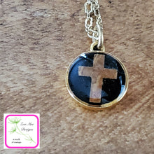 Load image into Gallery viewer, Mini Botanical Necklace with Encased Birch Bark Cross
